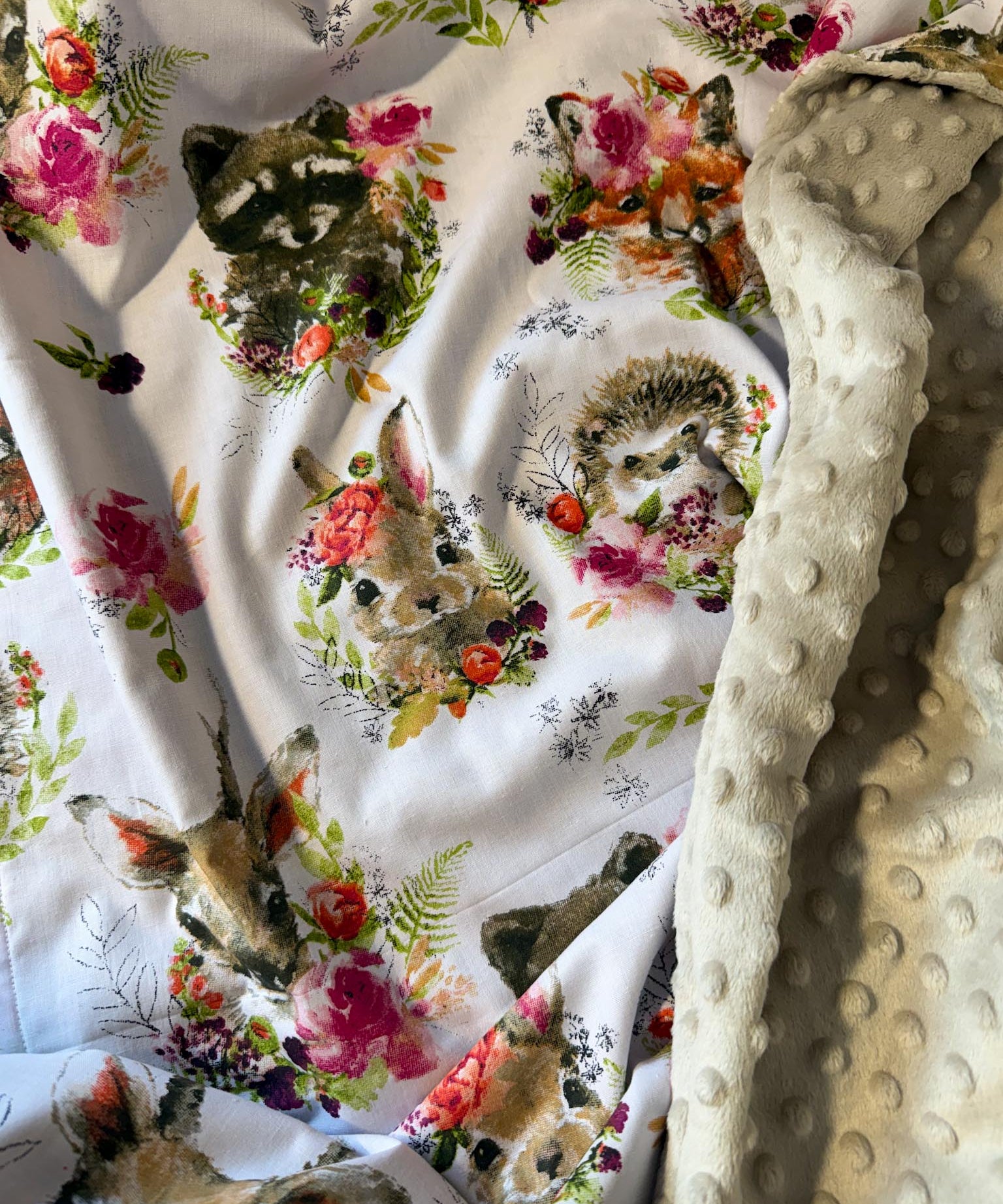 Minky flīsa un kokvilnas sedziņa