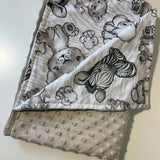 Minky flīsa un kokvilnas sedziņa