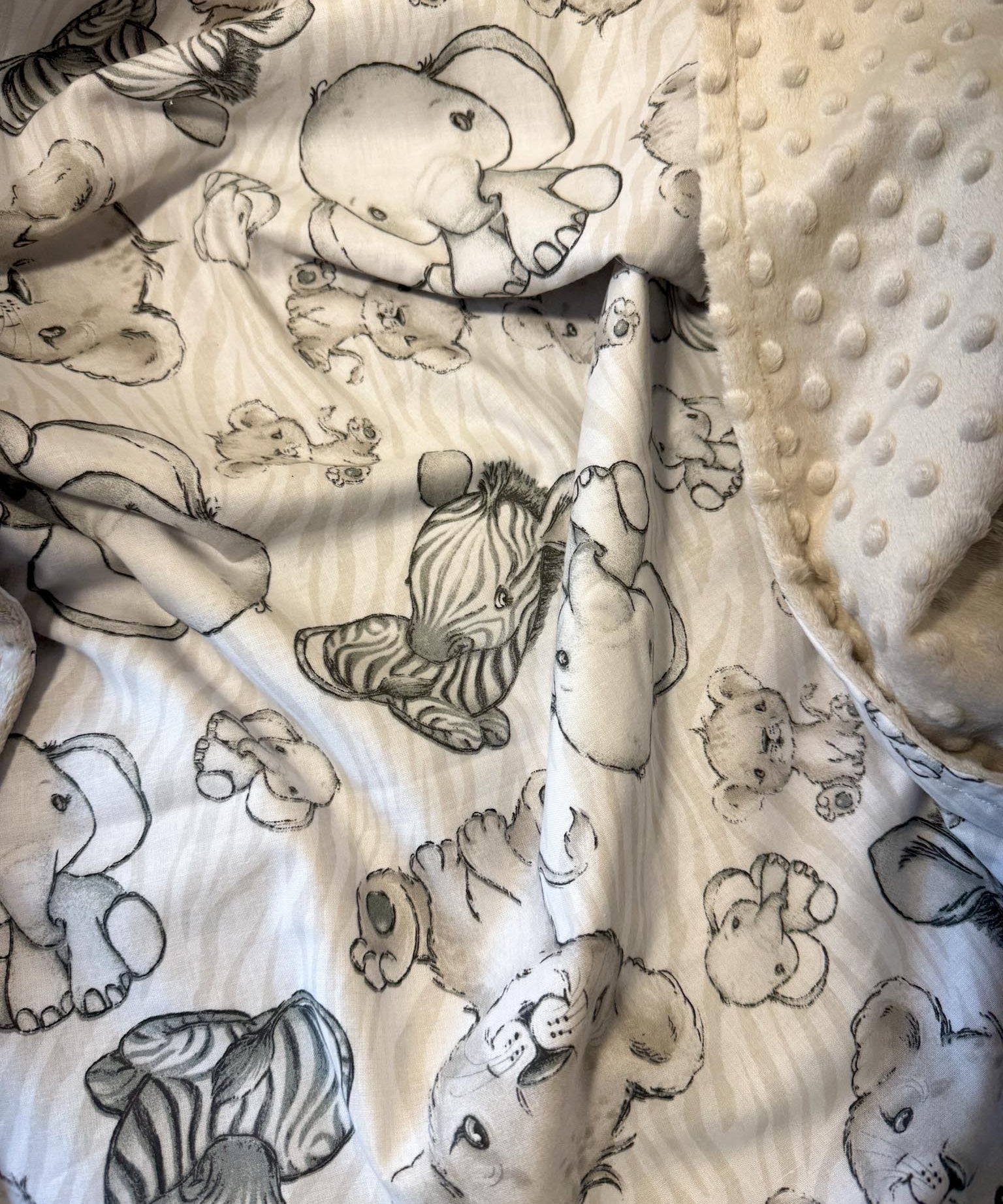 Minky flīsa un kokvilnas sedziņa