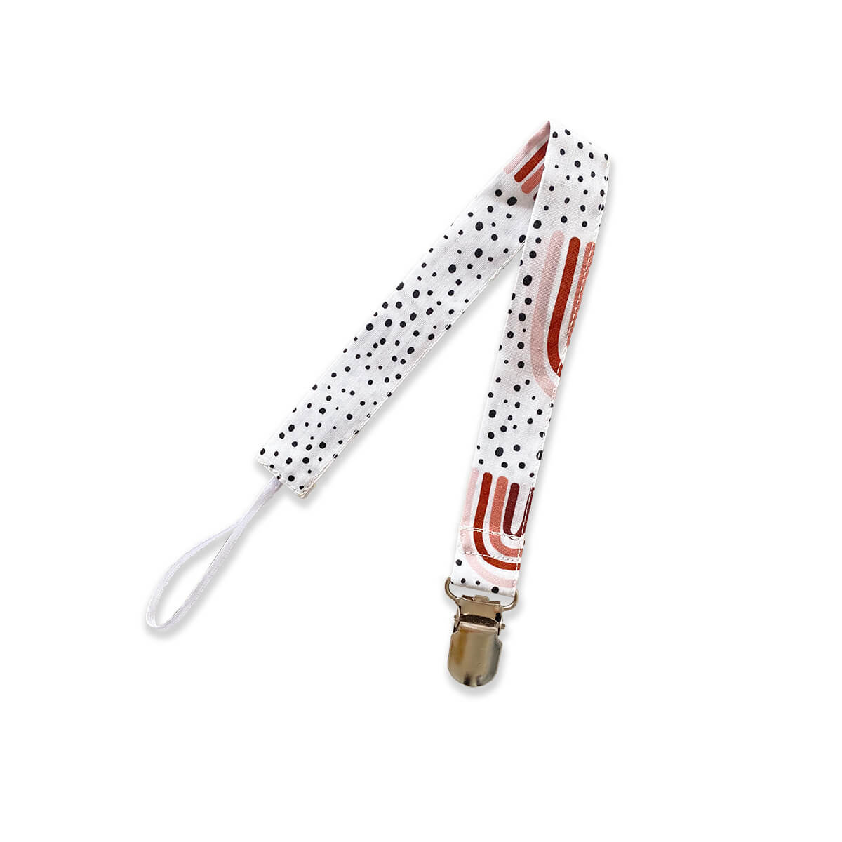 Cotton baby pacifier clip in willow pattern